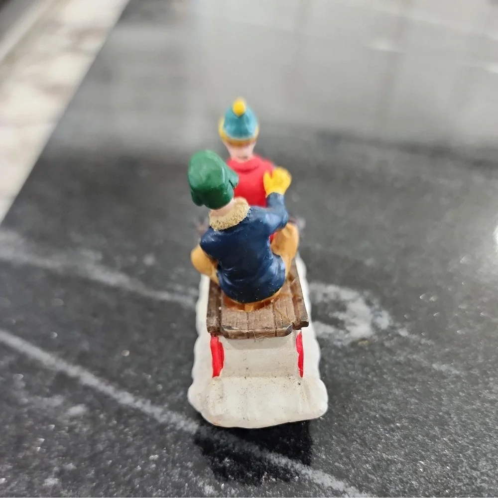 Lemax Village Collection Figurines Kids Toboggan & Up Down Set of 2